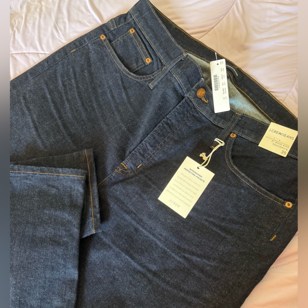 J. Crew Womens 9” High-Rise Toothpick Dark Blue Jeans